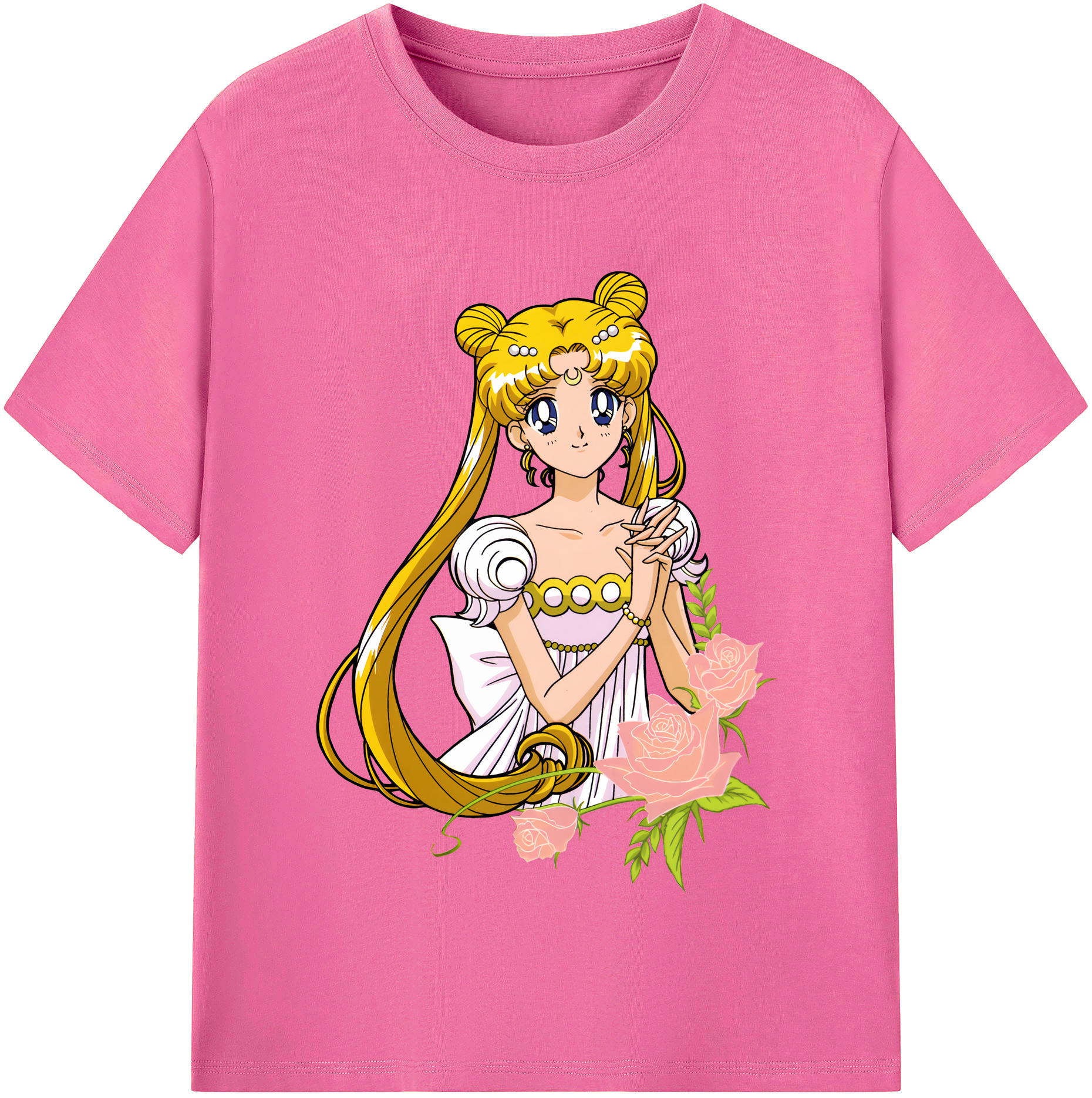 （画像用） 美少女戦士セーラームーン 愛野 美奈子 あいの みなこ Sailor Moon Aino Minako レディースカジュアルプリントTシャツ（綿100％）
